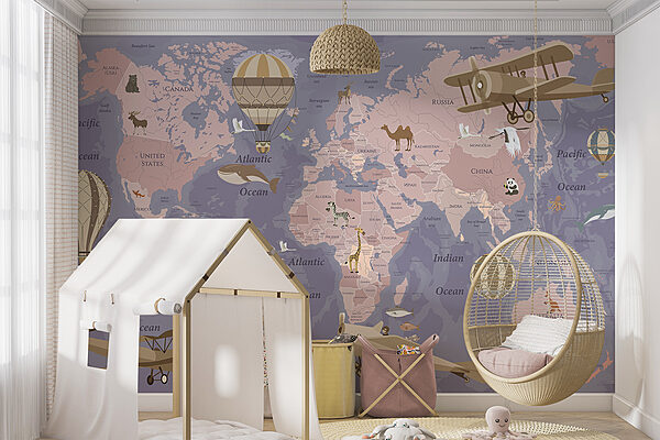 A map of the world with airplanes and hot air balloons u36066v4pir10mr 600x400 - A map of the world with airplanes and hot air balloons