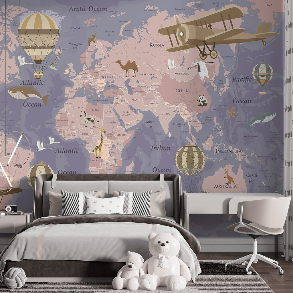 A map of the world with airplanes and hot air balloons u36066v4pir4ms 1024x1024 - A map of the world with airplanes and hot air balloons